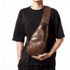Casual Vintage Sling Bag Shoulder Messenger Crossbody Pack with USB Charge Port and Earphone Hole Coffee-1468-01
