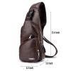 Casual Vintage Sling Bag Shoulder Messenger Crossbody Pack with USB Charge Port and Earphone Hole Coffee-1465-01