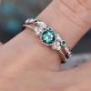 SIGNATURE COLLECTIONS SGR007 Romantic Confession Emerald Green Dual Rings-4855-01