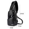 Casual Vintage Sling Bag Shoulder Messenger Crossbody Pack with USB Charge Port and Earphone Hole Black-1471-01