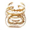 SIGNATURE COLLECTIONS Bohemian Style 7Pcs Gold Plated Adjustable Bracelets -5872-01