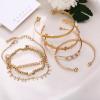 SIGNATURE COLLECTIONS Bohemian Style 7Pcs Gold Plated Adjustable Bracelets -5871-01