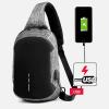 Multifunctional Waterproof Chest Bag USB Charging Interface Sports Outdoor Gray-1456-01