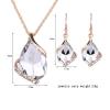 Crystal Earrings Necklaces Sets for Women Geometric Design Wedding Jewelry, Assorted Color-4413-01