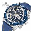 Naviforce 8018 Silicone Strap Watch Blue, NF8018 -8479-01