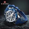 Naviforce 8018 Silicone Strap Watch Blue, NF8018 -8478-01