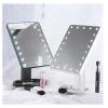 Touch Screen Make Up LED Mirror 360 Degree Rotation, White-4768-01