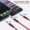 GO SMART Magnetic 540 degree rotating 3 in 1 nylon charging cable with fast charging & Data transmission-5208-01