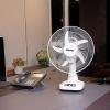 Geepas GF21118 12-Inch Rechargeable Oscillating Fan - 2 Speed Control Settings, LED Light, Usb Output -501-01