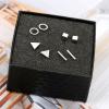 Rock Style Stainless Steel Stud Earrings Set for Men and Women, Assorted Color-4375-01