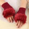 Fashion Wool Knitted Fingerless Gloves-7073-01