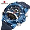 Naviforce Glazier Men Leather Watch Blue, NF9181-8517-01