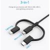 Anker A8436H11 powerline II USB-A to 3 in 1 Cable Black-1129-01