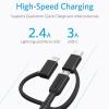 Anker A8436H11 powerline II USB-A to 3 in 1 Cable Black-1125-01