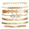 SIGNATURE COLLECTIONS Bohemian Style 7Pcs Gold Plated Adjustable Bracelets -5873-01