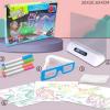 3D Fluorescent Puzzle Drawing Board-7052-01