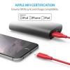 Anker A8012H91 PowerLine + USB Cable Lightning (3ft) Red-1081-01