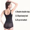 High Quality Womens One-Piece Waist Trainer Bodysuit, Black -4618-01