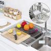 Roll up Silicon and Stainless Steel Folding Kitchen Rack For Saving Space -5433-01