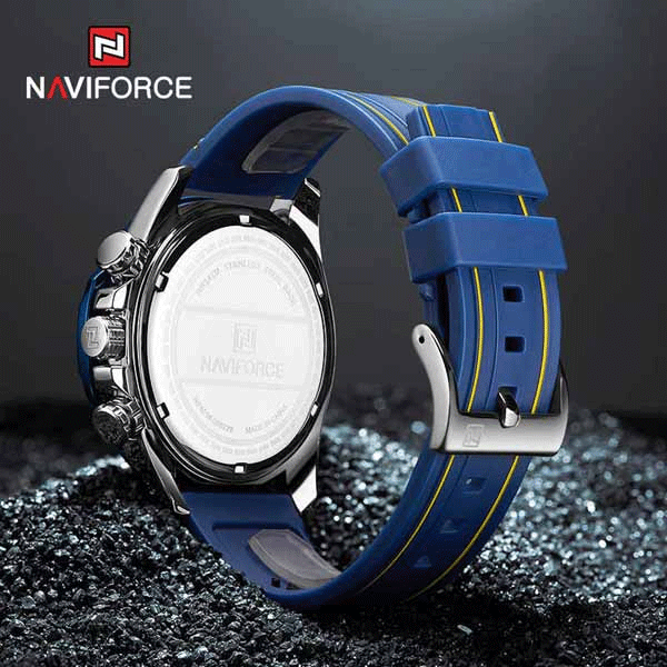 Naviforce 8018 Silicone Strap Watch Blue, NF8018 -8480