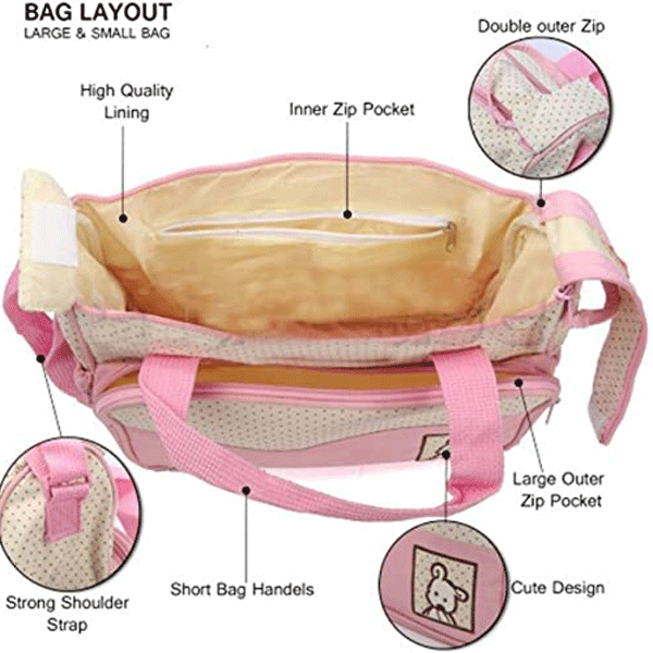 5 In 1 Multifunctional Baby Diaper Bag GM276-4-9719