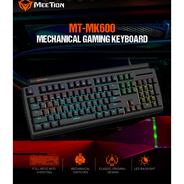 Meetion MT-MK600MX Mechanical Keyboard Black-9824