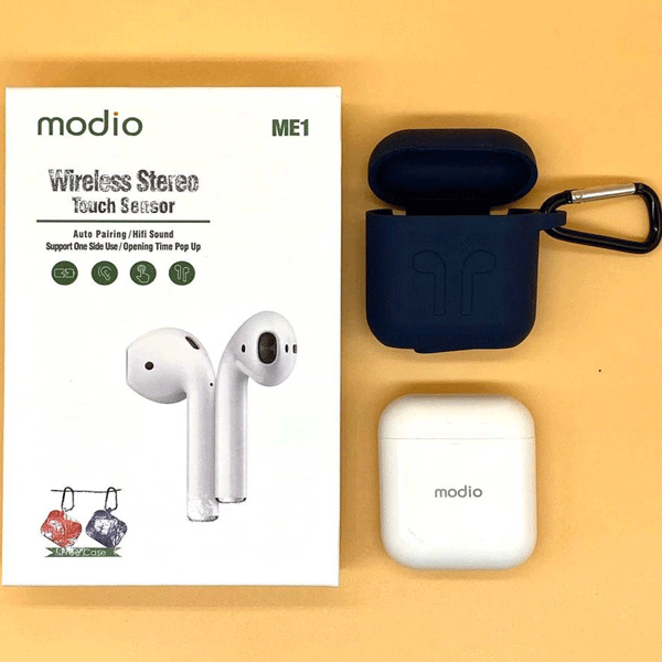 Modio ME1 Wireless Stereo Touch Sensor TWS Wireless Bluetooth Headset with Charging Box, White-2308