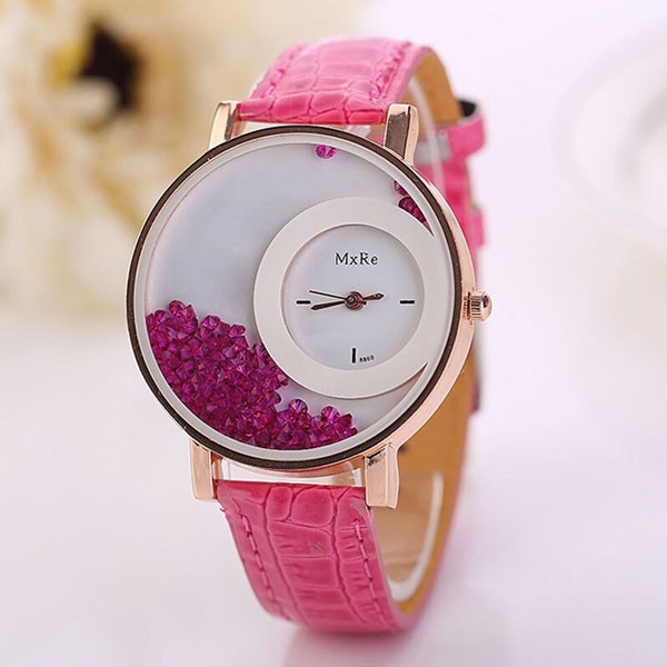 CLAUDIA Quartz Watch With Leather Strap for Women, Assorted Color-4452
