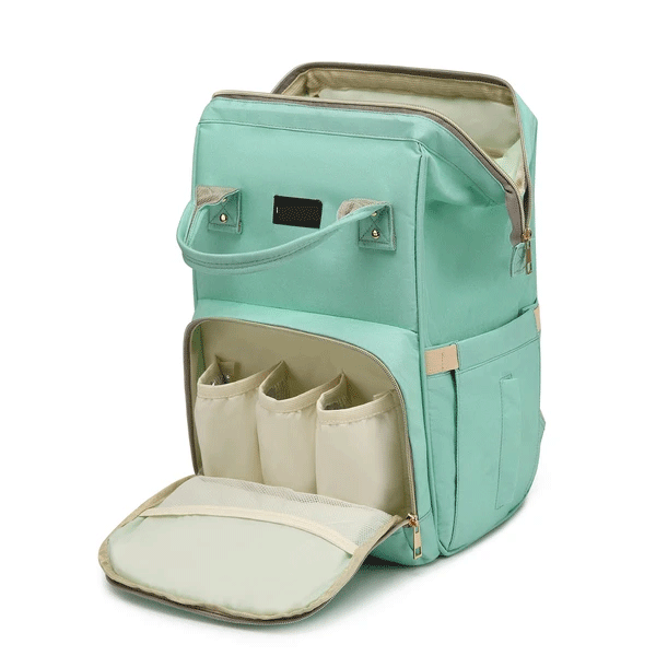 Diaper Bag Backpack and Multifunction Travel Backpack, Water Resistance and Large Capacity, Light Green-2277