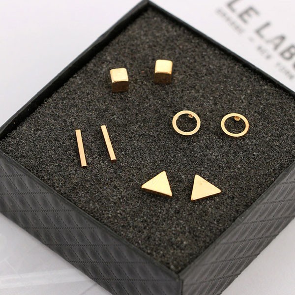 Rock Style Stainless Steel Stud Earrings Set for Men and Women, Assorted Color-4376