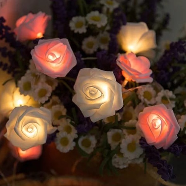 Most Selling Rose Flower LED Decorative String Lights 2Pcs-6021