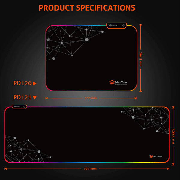 Meetion MT-PD120 Backlight Gaming Mouse Pad-9559