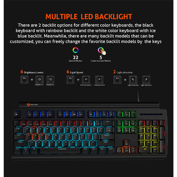 Meetion MT-MK600MX Mechanical Keyboard Black-9788