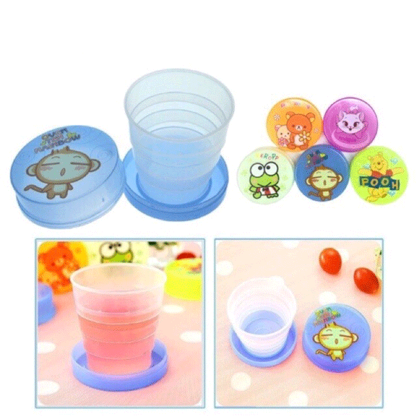 Folding Portable Collapsible Telescopic Plastic Cups, Assorted Color-10846