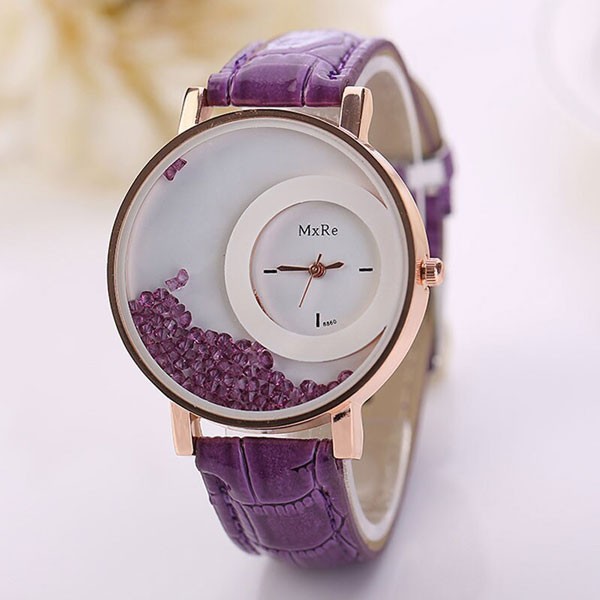 CLAUDIA Quartz Watch With Leather Strap for Women, Assorted Color-4456