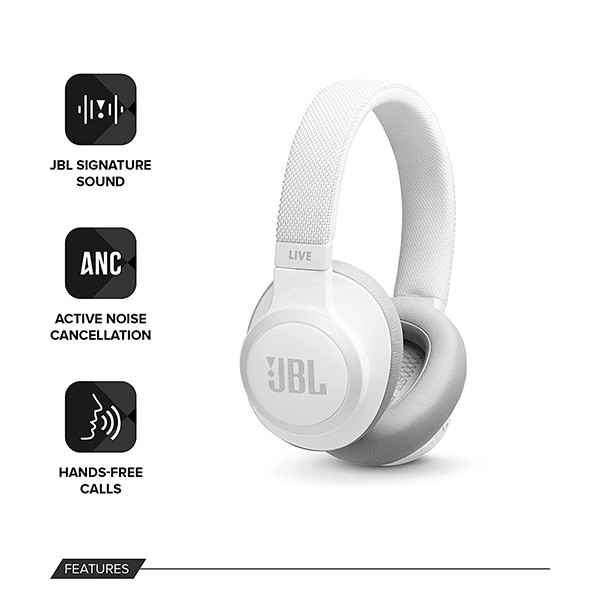 JBL Live Headphone 650 BT NC White-10044