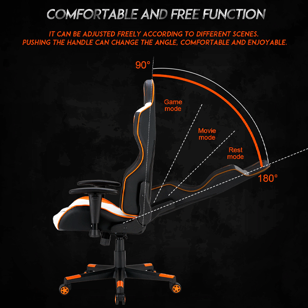 Meetion MT-CHR15 Gaming Chair Black+Orange-9875
