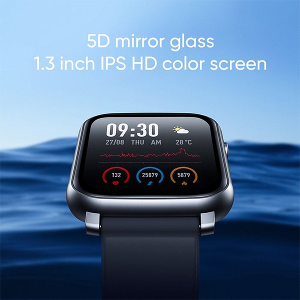 Joyroom JR-FT1 Smart Watch Gray With 20mm Silicone Black Strap-10396