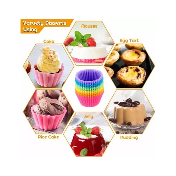 Silicon Muffins Cup Cake Mould 12Pcs-6001
