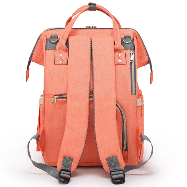 Diaper Bag Backpack and Multifunction Travel Backpack, Water Resistance and Large Capacity, Orange-2280
