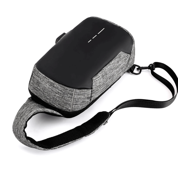 Multifunctional Waterproof Chest Bag USB Charging Interface Sports Outdoor Gray-1457