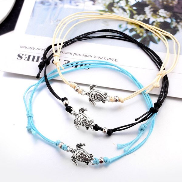 Vintage Multiple Layers Animal Rope Anklets for Women-4426