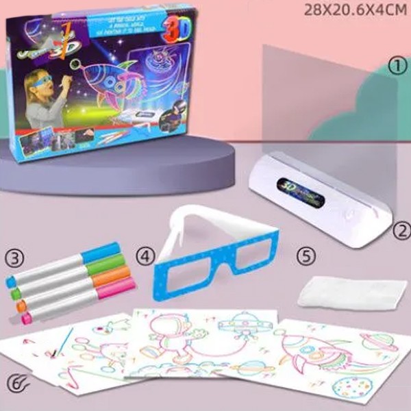 3D Fluorescent Puzzle Drawing Board-7050