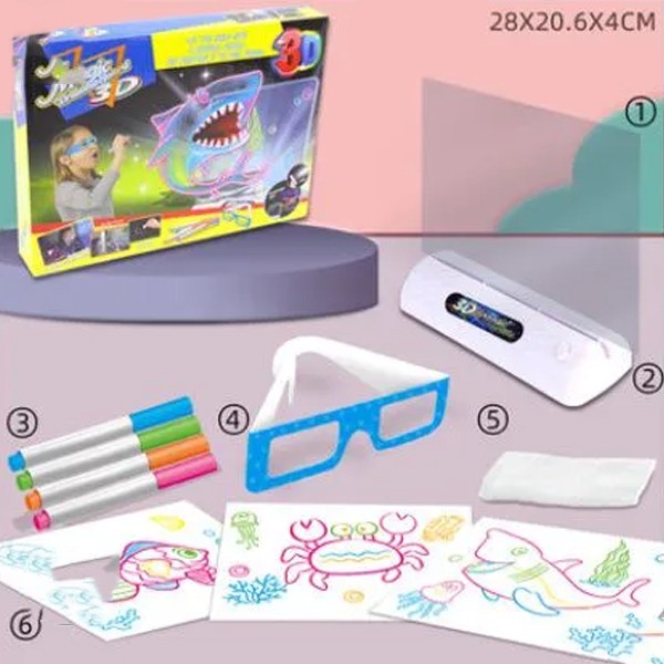 3D Fluorescent Puzzle Drawing Board-7051