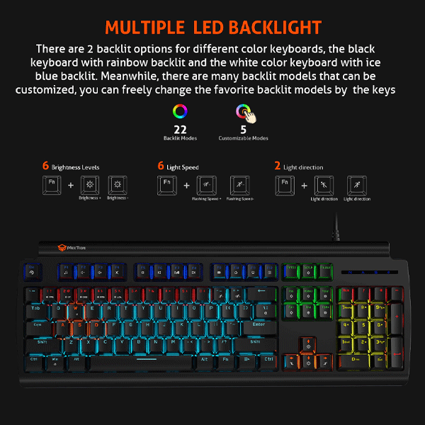Meetion MT-MK600MX Mechanical Keyboard Black-9826