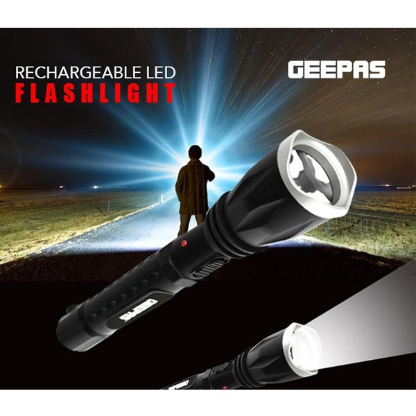 Geepas GFL5578 Rechargeable Flash Light Black-1349