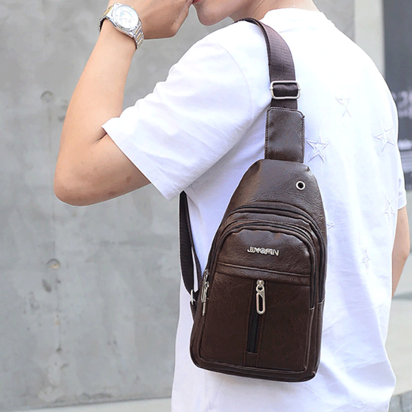 Casual Sports Shoulder Bag For Men Coffee-1449