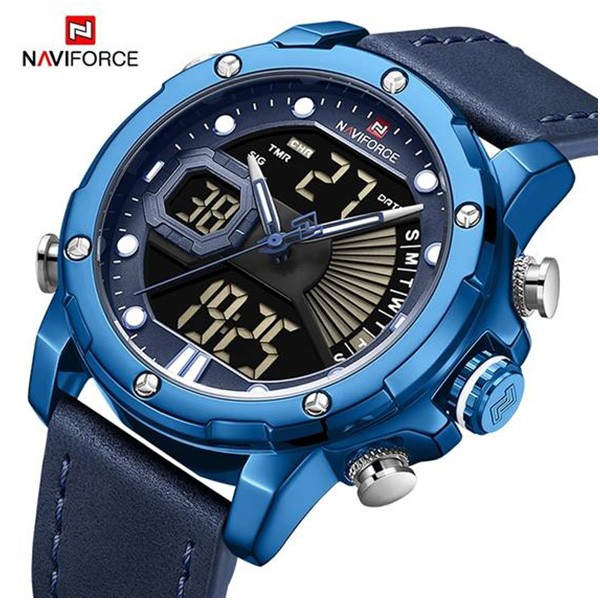 Naviforce Nitro Men Leather Watch Blue, NF9172-8495