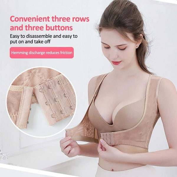 Hot Selling Magnetic Therapy Adjustable Posture Corrector and Chest Shaper, Beige -4670