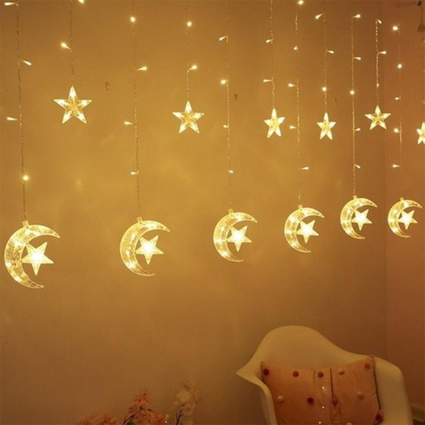 2021 Amazon Hot Selling Star Inside Moon LED Decorative Lights Warm White 3.5m -5386